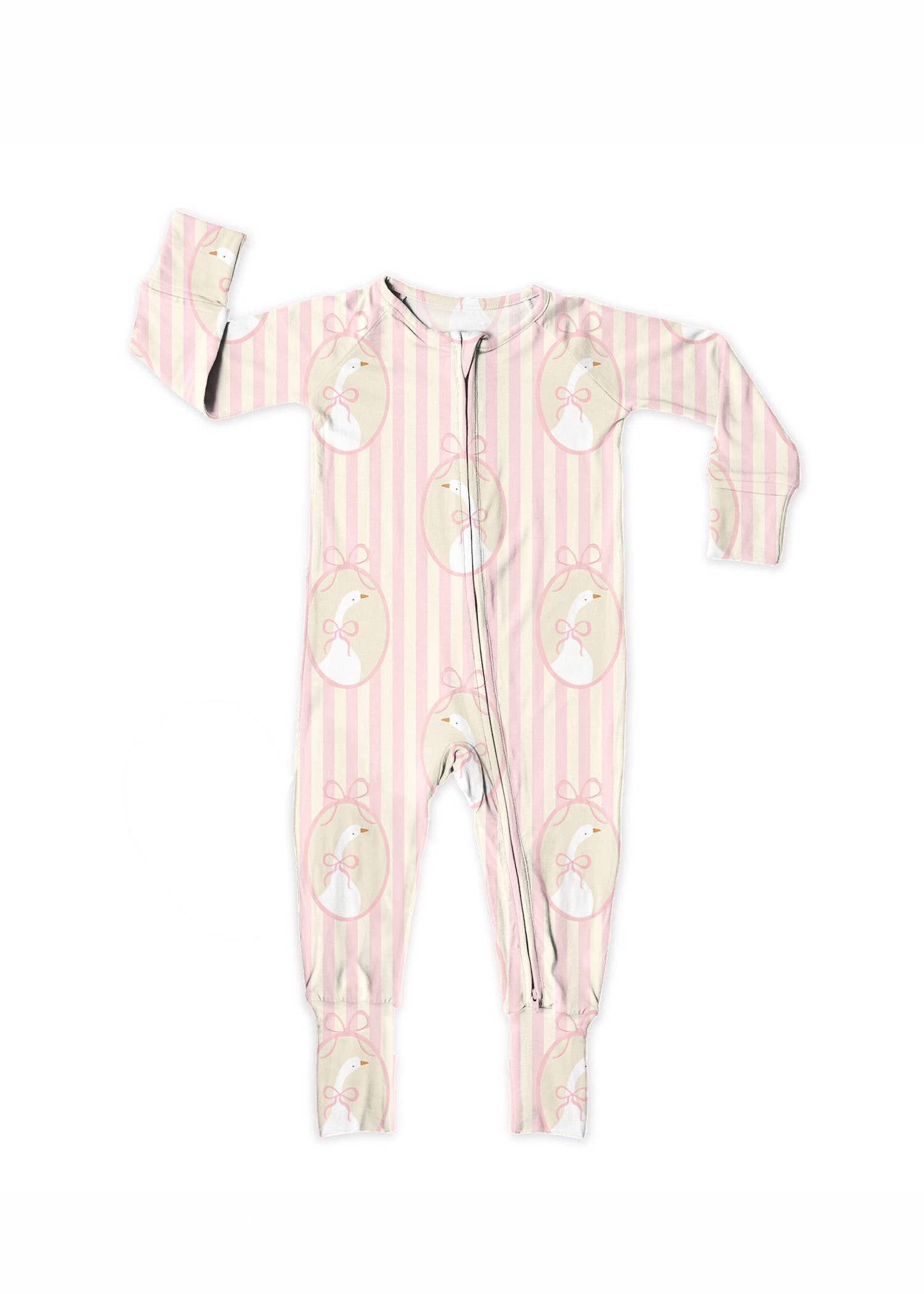 Love, Eloise - Vente Grenouillère – bébé - Pyjama bébé en bambou avec pieds - Barboteuse - Josie - Oie