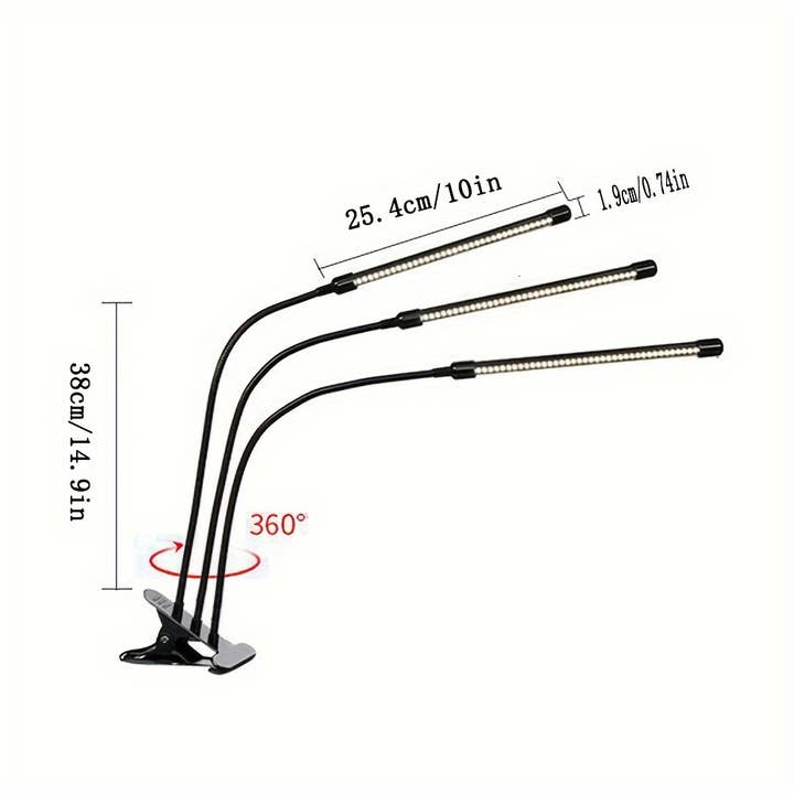Shop Celino – Engroshandel Haveværktøj – Justerbart LED-vækstlys, 1-5 hoveder, fuldt spektrum, timer8