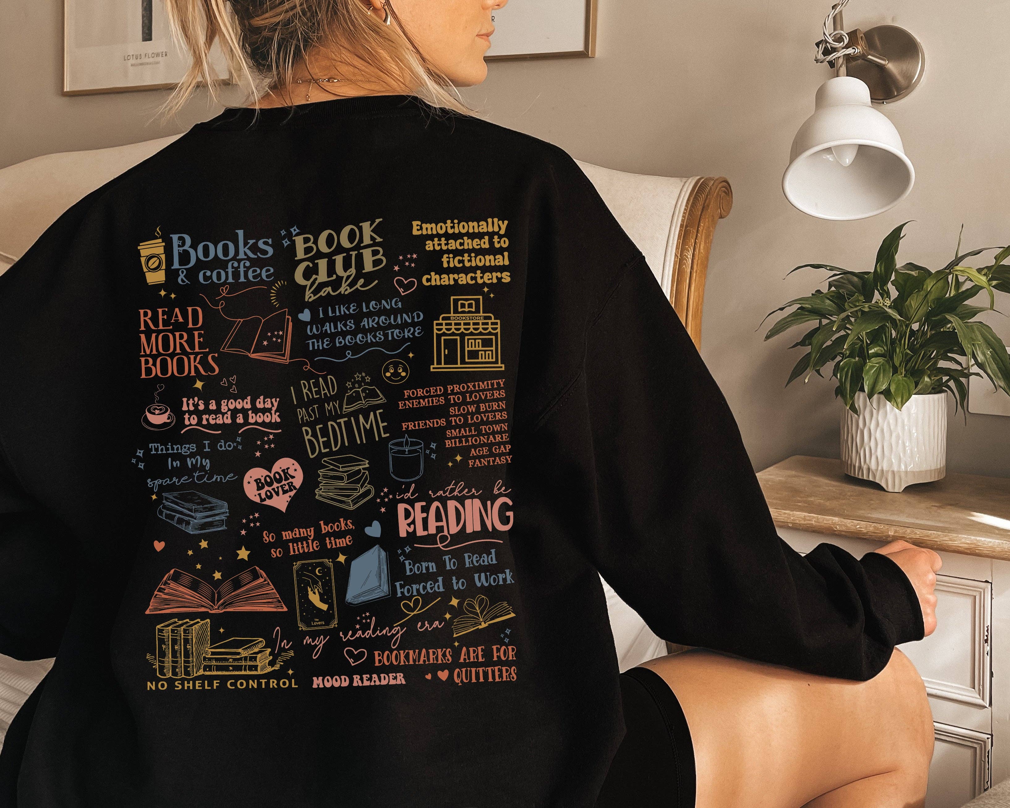 MagicMerchEmporium - Wholesale Graphic Sweatshirt - Women's - Books & Coffee Sweatshirt2