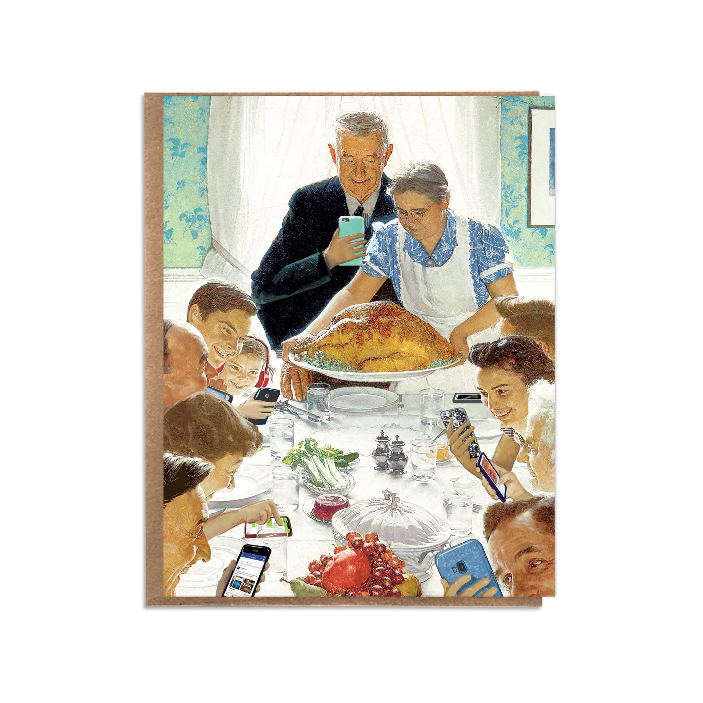 A Zillion Dollars - Wholesale Christmas Card - Modern Holiday Gathering Card – Norman Rockwell Parody1