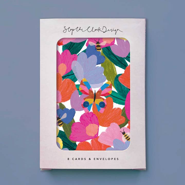 NC32 - Borboletas, Abelhas & Flores por atacado de Stop the Clock Design