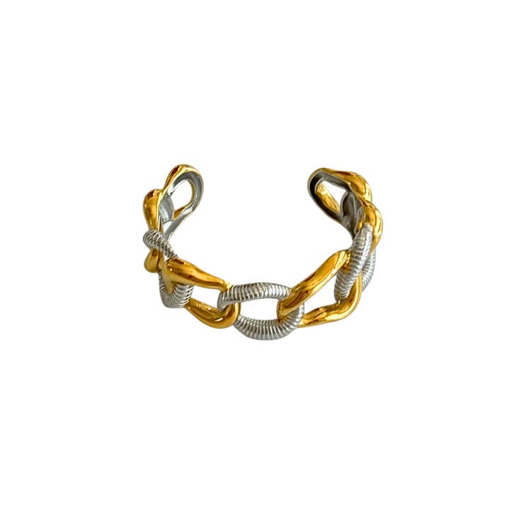 Two-tone Braided Cuff for wholesale by Kiss Me Kate Jewelry