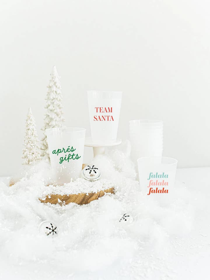 Frosted Christmas Party Cups- 16oz - Set of 10 for wholesale by HOPE & JOY