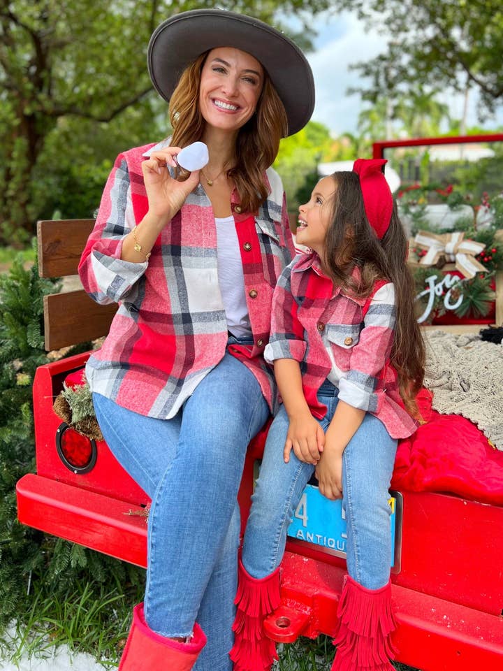 Mommy & Me Perfect Pair Red Flannel Long Sleeve Shirt for wholesale on Faire