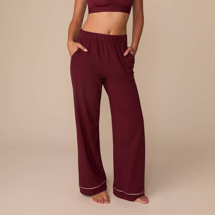 Perfect Pima Pajama Pants - Bordeaux for wholesale by Harper Wilde