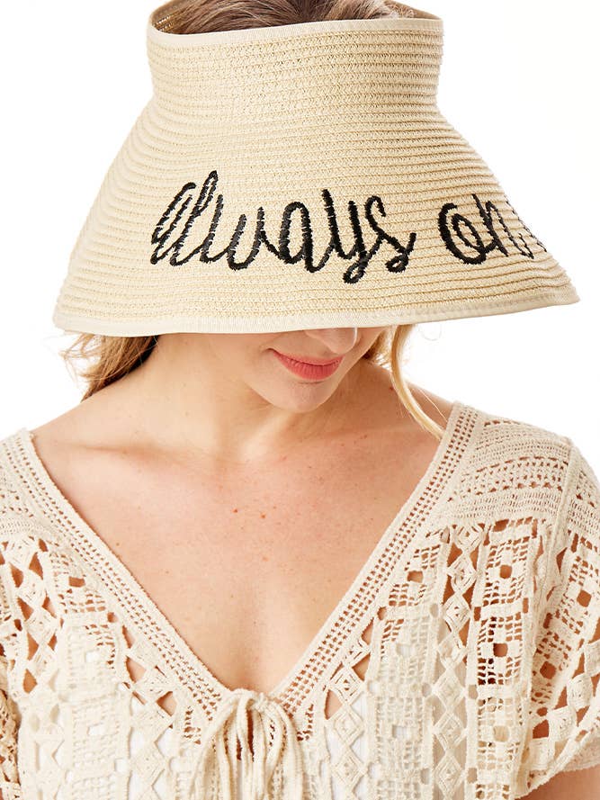 Always On Vacay oprolbare papieren zonnehoed voor wholesale door Hana