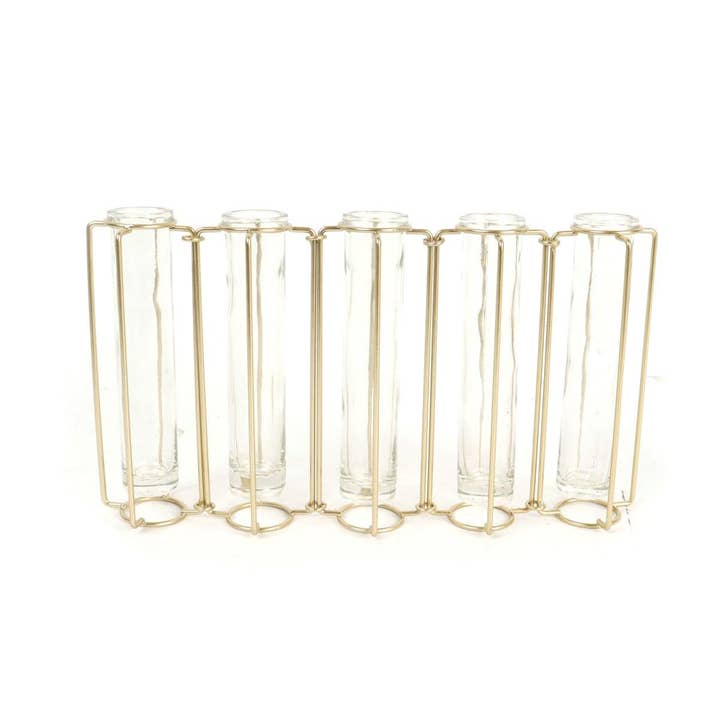 Burnished Gold Test Tube Cluster Vase Burnished Gold Test Tube Cluster Vase