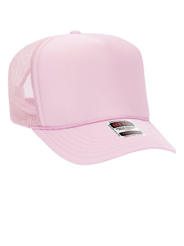 OTTO Soft Pink Foam Front High Crown Trucker Hat for wholesale by Wholesale Accessory Market