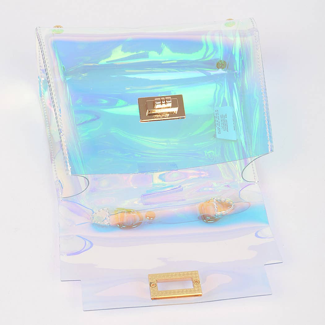 Multicolor Hologram Transparent Crossbody Bag for wholesale on Faire2