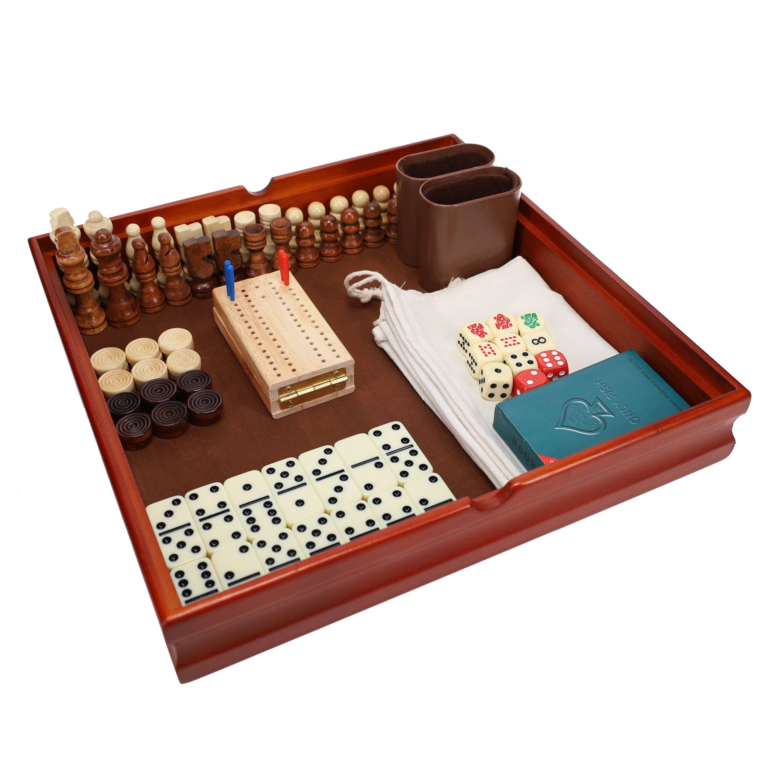 Wood Expressions - Wholesale Board Game - 7-in-1 Combination Wood Game Set – 12 inch board1