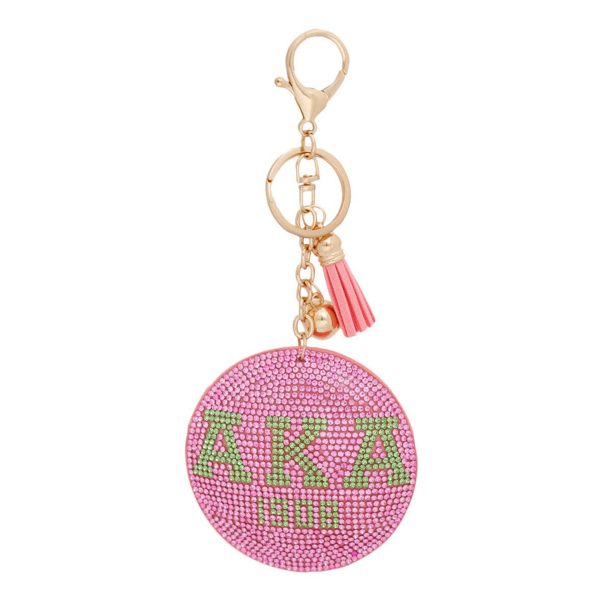 Keychain AKA Sorority Pink Padded Charm for Women for wholesale on Faire1