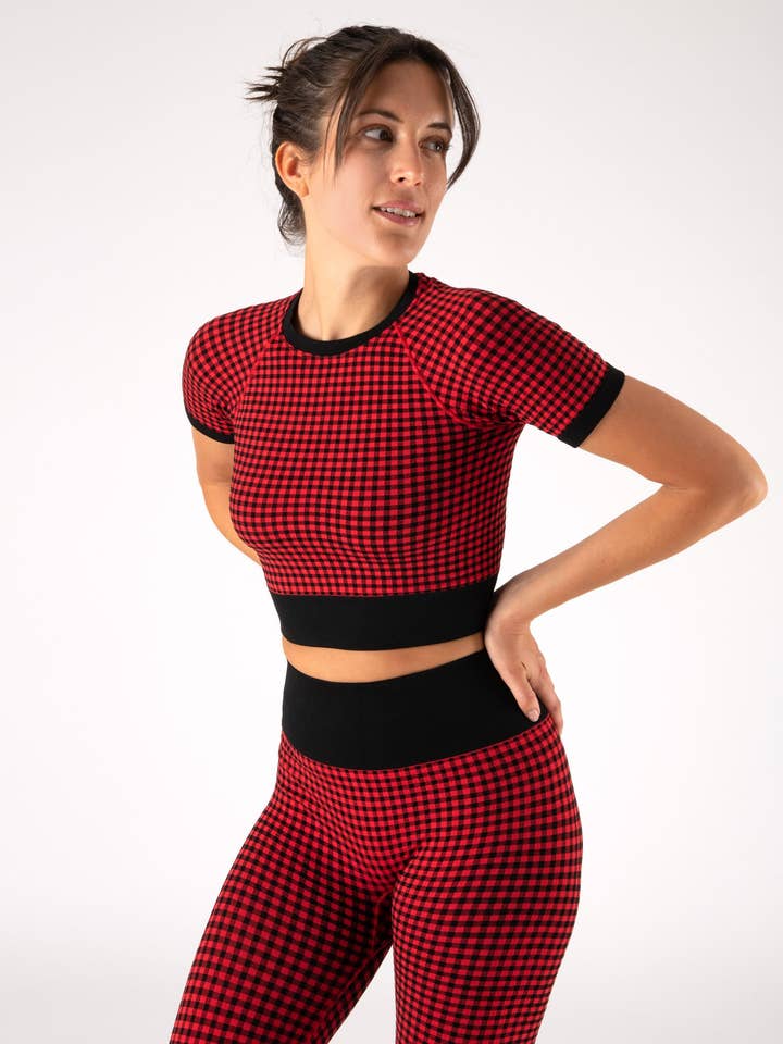 Set Check Donna Black/Bright Red | Heart and Soul for wholesale by HEART and SOUL