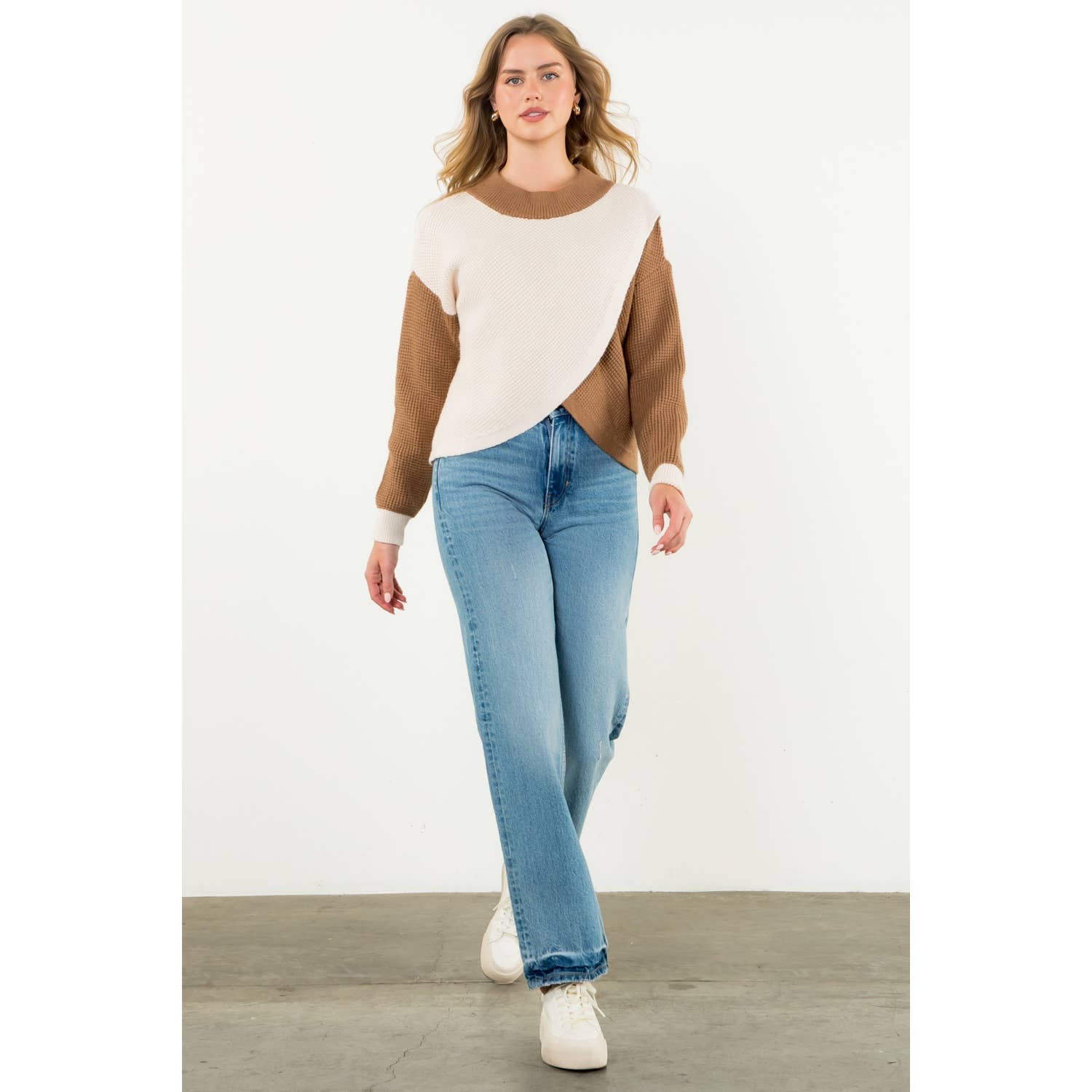 THML - Wholesale Knit Sweater - Women's - Colorblock Knit Sweater12