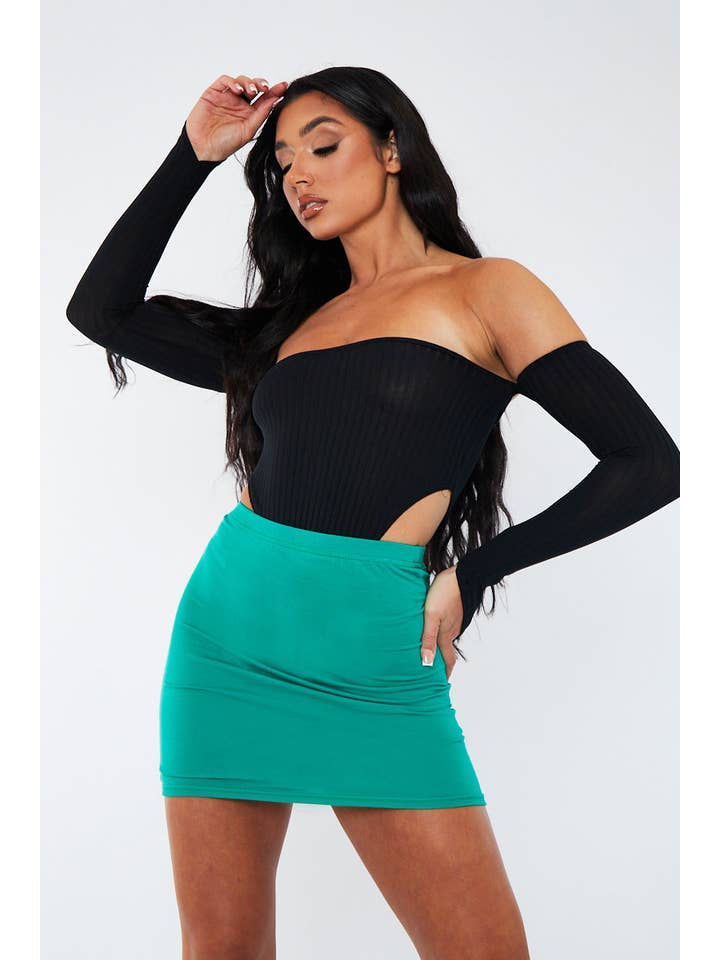 Green Jersey Bodycon Mini Skirt - Capri for wholesale on Faire
