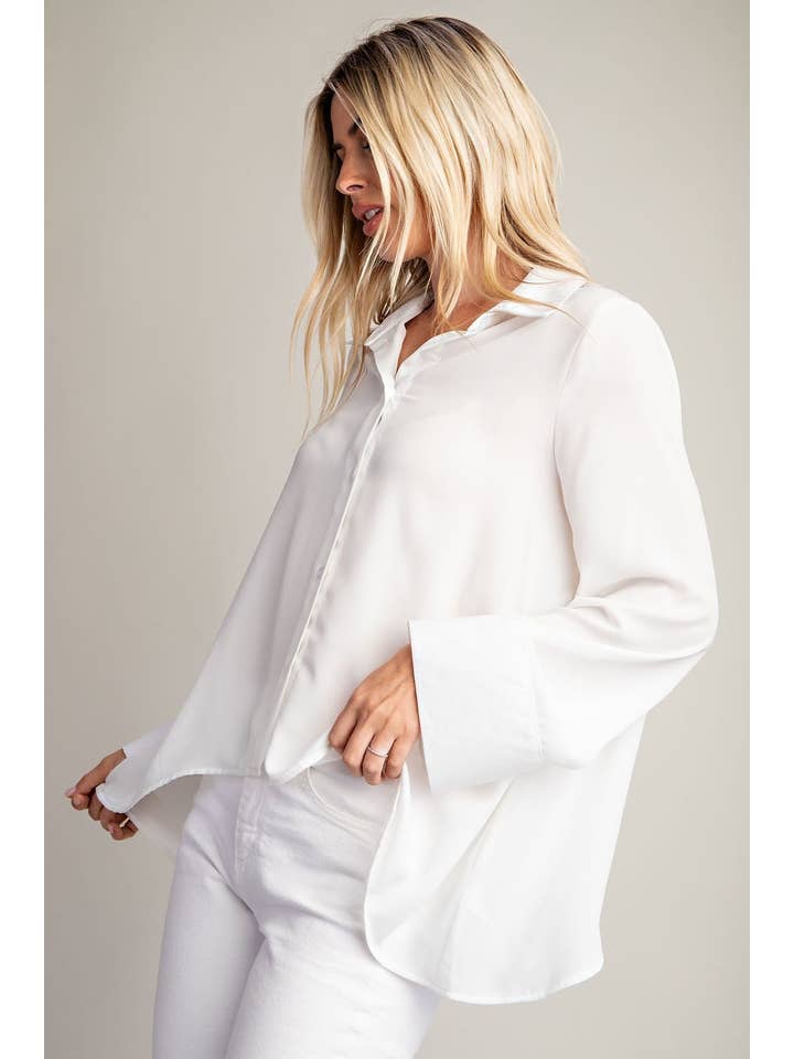 Glam - Wholesale Button Down Shirt - Women's - Sharkbite Button Up Blouse