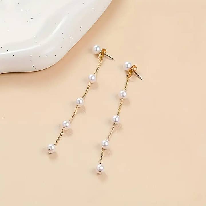 Magnifique Hearts - Wholesale Dangle Earrings - French Vintage Pearl Tassel Drop Earrings | Chic Gift2