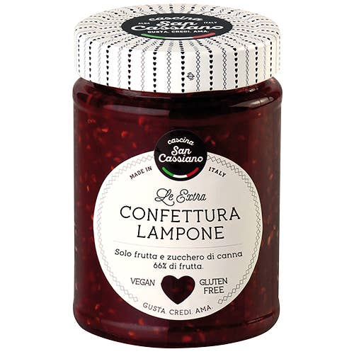 Extra Himbeerkonfitüre 340 g - Vegan - Glutenfrei für den Großhandel von CASCINA SAN CASSIANO SRL