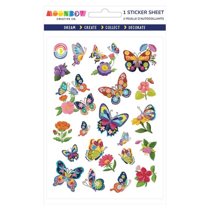 Butterfly Blooms Glossy Sticker Sheet
for wholesale by Moonbow Creative Co.