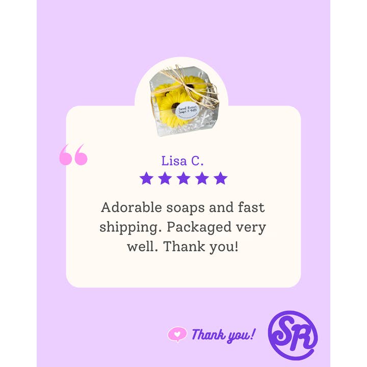 Sweet Rosie’s Soaps & Gifts - Wholesale Soap Set - Daisy Flower Soap Gift Set/Yellow/Vegan/Coconut Oil4