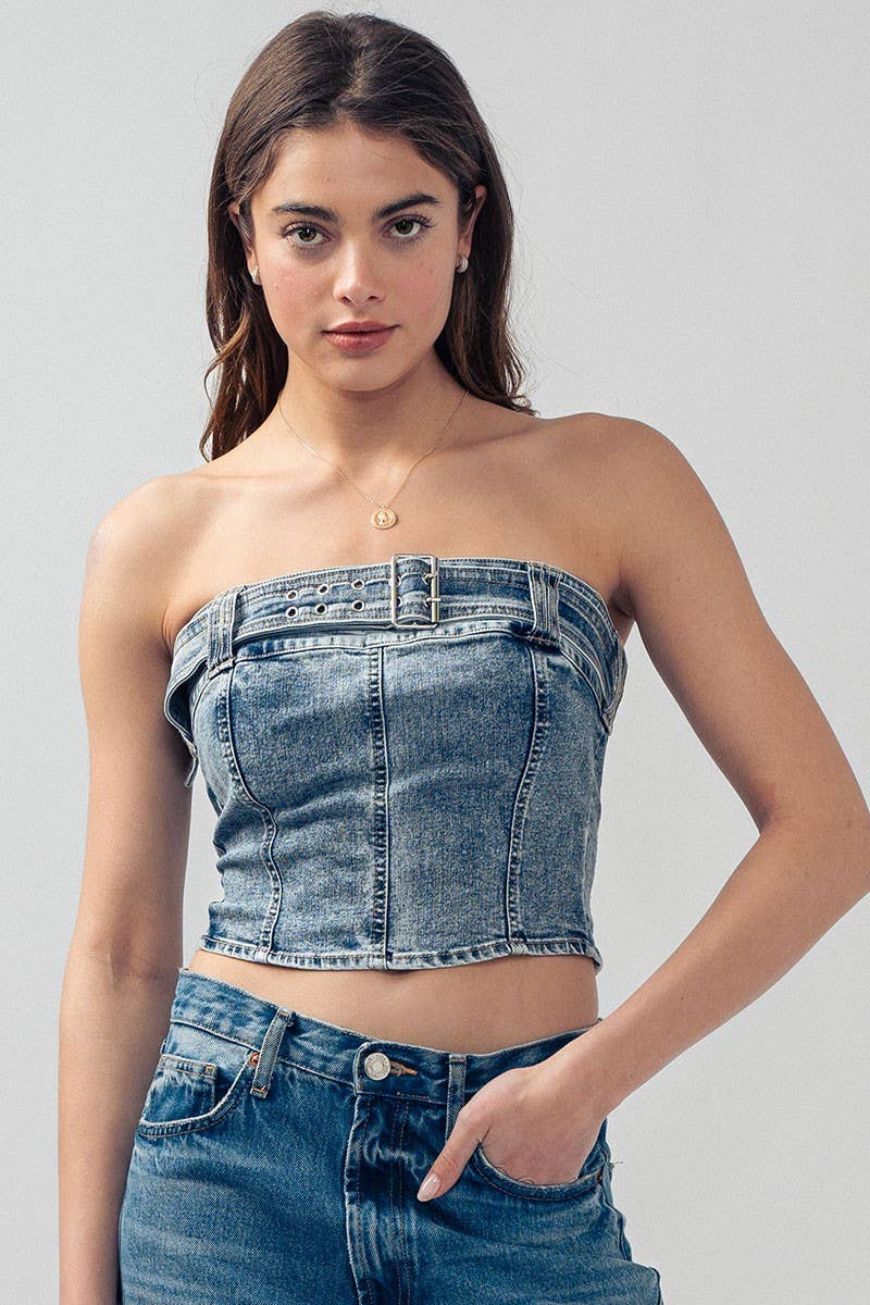 Fashion Week - Wholesale Corset - Women's - Vintage Vibes Denim Corset Top11