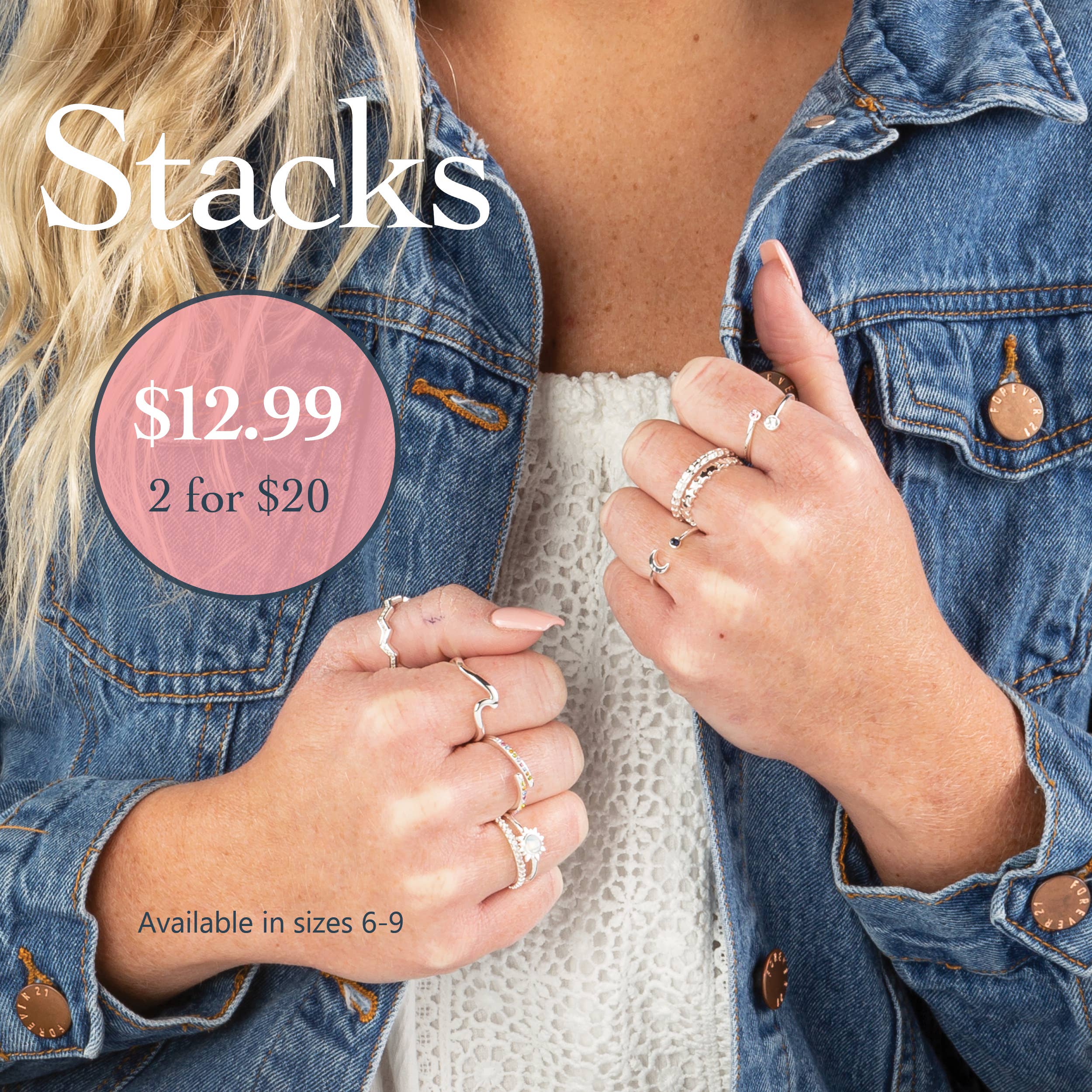 Center Court - Wholesale Retailer Display - Jewelry - E Stack Ring Starter Package: 160 Assorted Stack Rings1