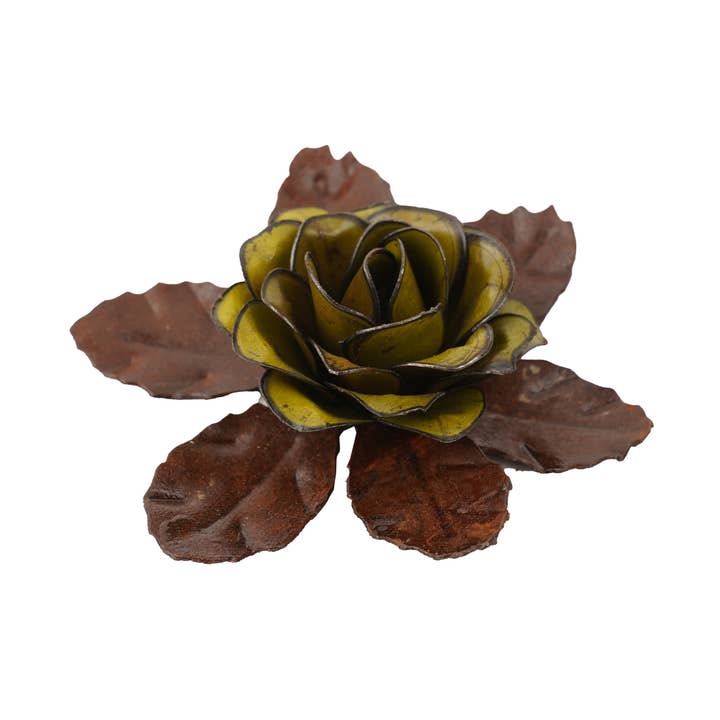 My Amigos Imports - Wholesale Artificial Flowers - Tulia Rustic Metal Rose Flower-Handmade-4.5 in-Beauty-Colors