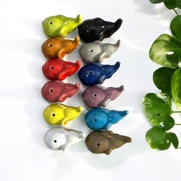 Music Frog Co - Wholesale Incense Holder - Mini Ceramic Elephant Incense Holder – Set of 12 (Assorted)1