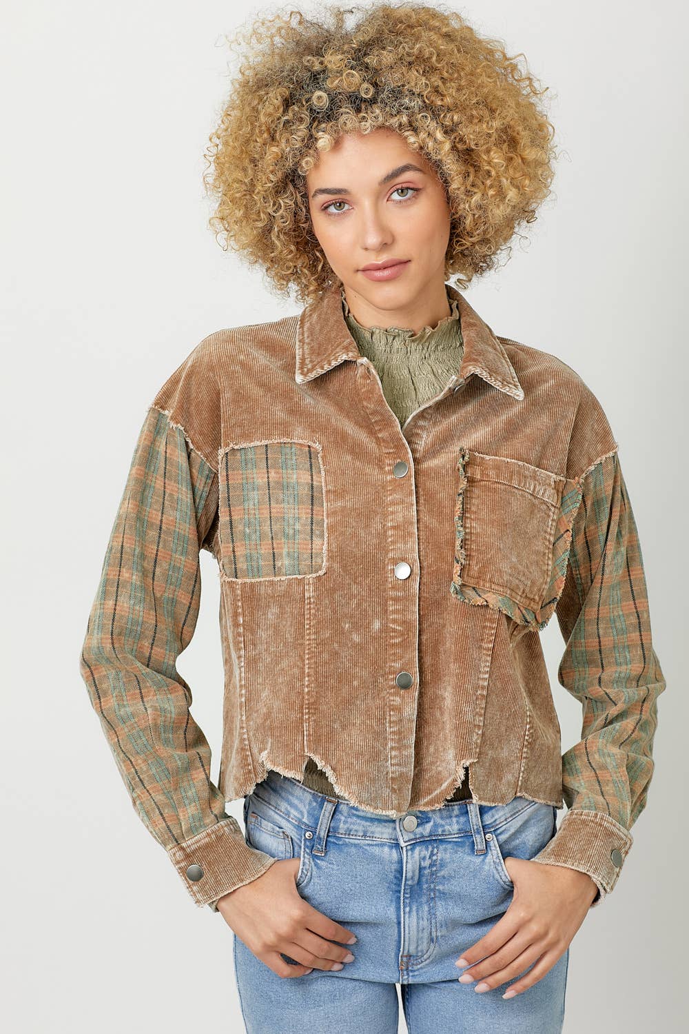 Mystree - Venta al por mayor Chaqueta - Mujer - Chaqueta de pana a cuadros 60304 12