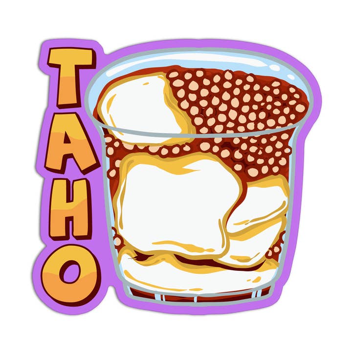 Taho Asian Food Textured Stickers for wholesale by Girls Printing House