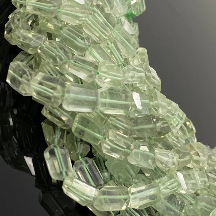 Akstar Gems - Wholesale Beads - Natural Green Amethyst Nugget Gemstone Beads, Prasiolite Beads, Bulk Wholesale Gemstone Beads, 10” Strand