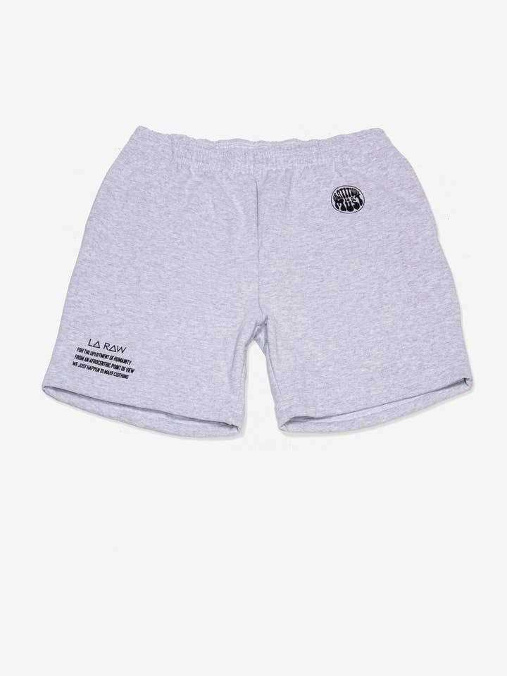 Shorts com logotipo cinza por atacado de Laraw