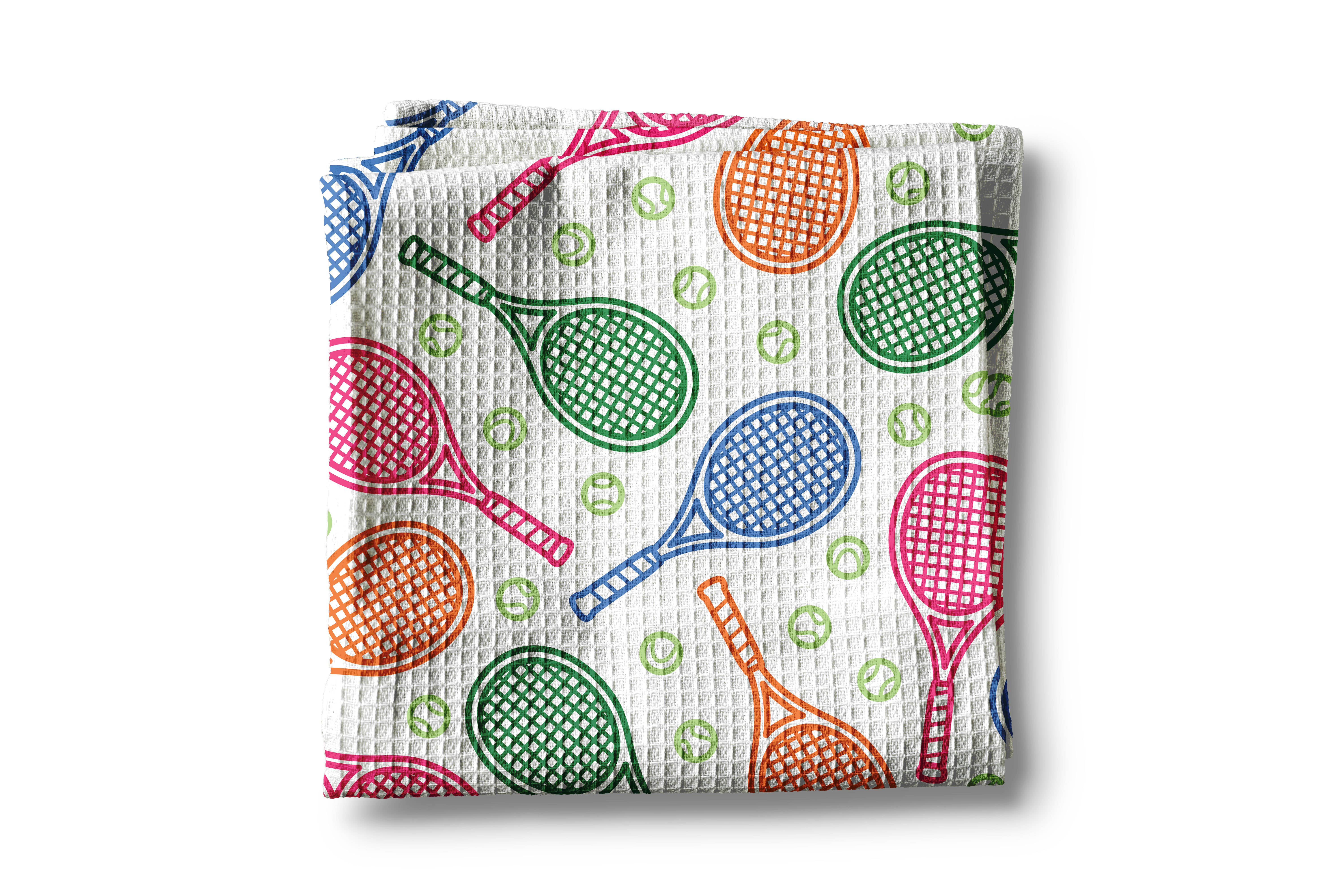 Canary Road - Wholesale Tea Towel - Tennis Racket Fitness Preppy Kitchen Towel Waffle Gift Team
