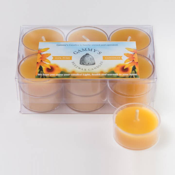 Tealights 12-pack for wholesale by Gammys Beezwax Candles