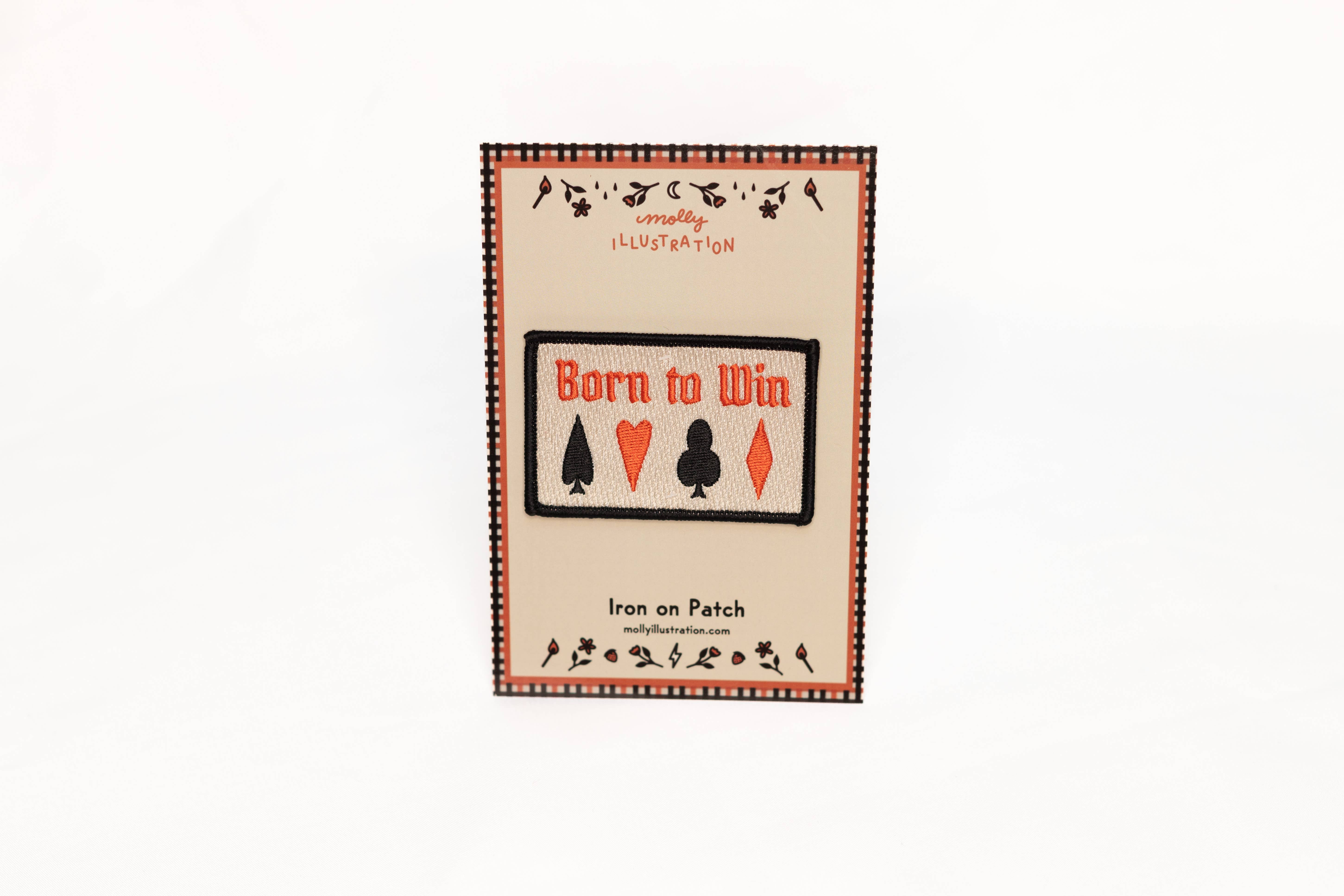 Molly Illustration - Wholesale Patch - Born to Win Vintage Style Embroidered Iron On Patch1