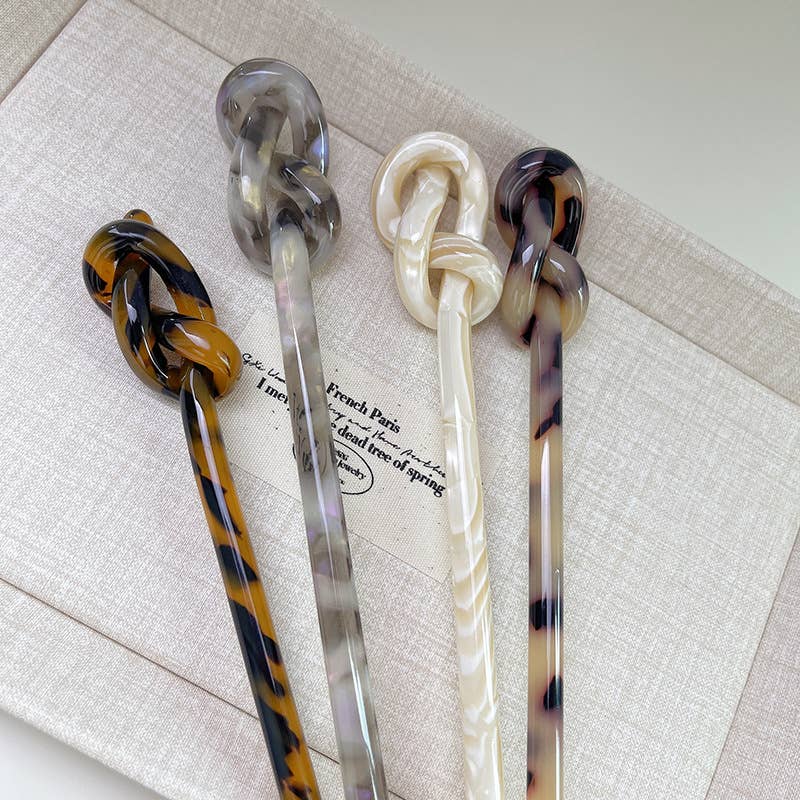 Tourtiwi - Vente Épingles à cheveux - Baguettes à cheveux en acétate élégantes et complexes avec détails de nœuds5