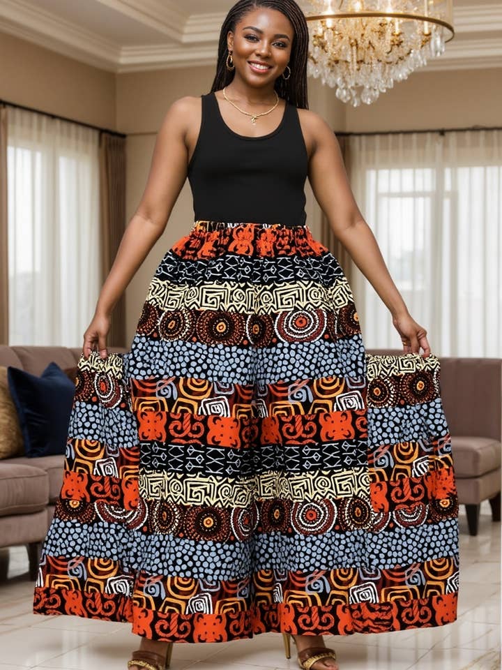 KaraChic - Wholesale Pants - Women's - 240 - Ankara Palazzo Pants With Big Side Pockets2