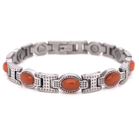 WJW - Wholesale Bangle Bracelet - Stainless Steel Rust Stone Magnetic Bracelet