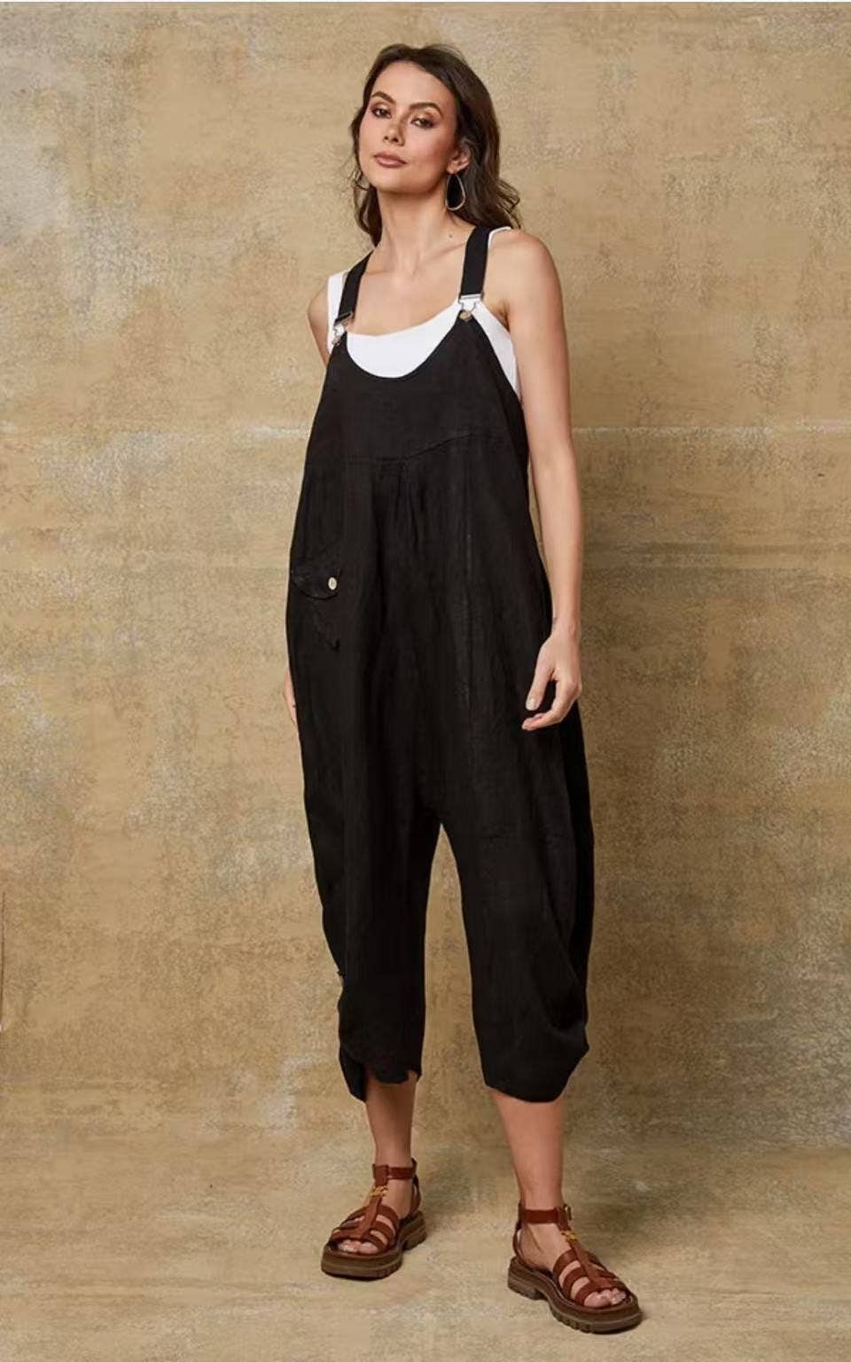 LÉA & LUC - Wholesale Overalls - Women's - 100% linen jumpsuit REF. 722291