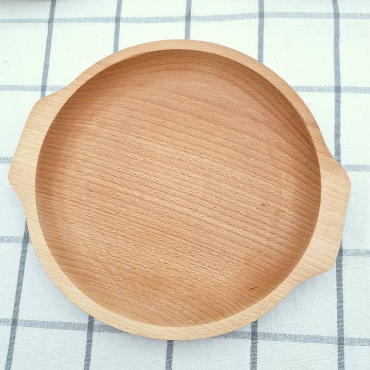 TransylvanyArt SRL – wholesale Dinner plate – Wood plates for food round plate with handle beech wood