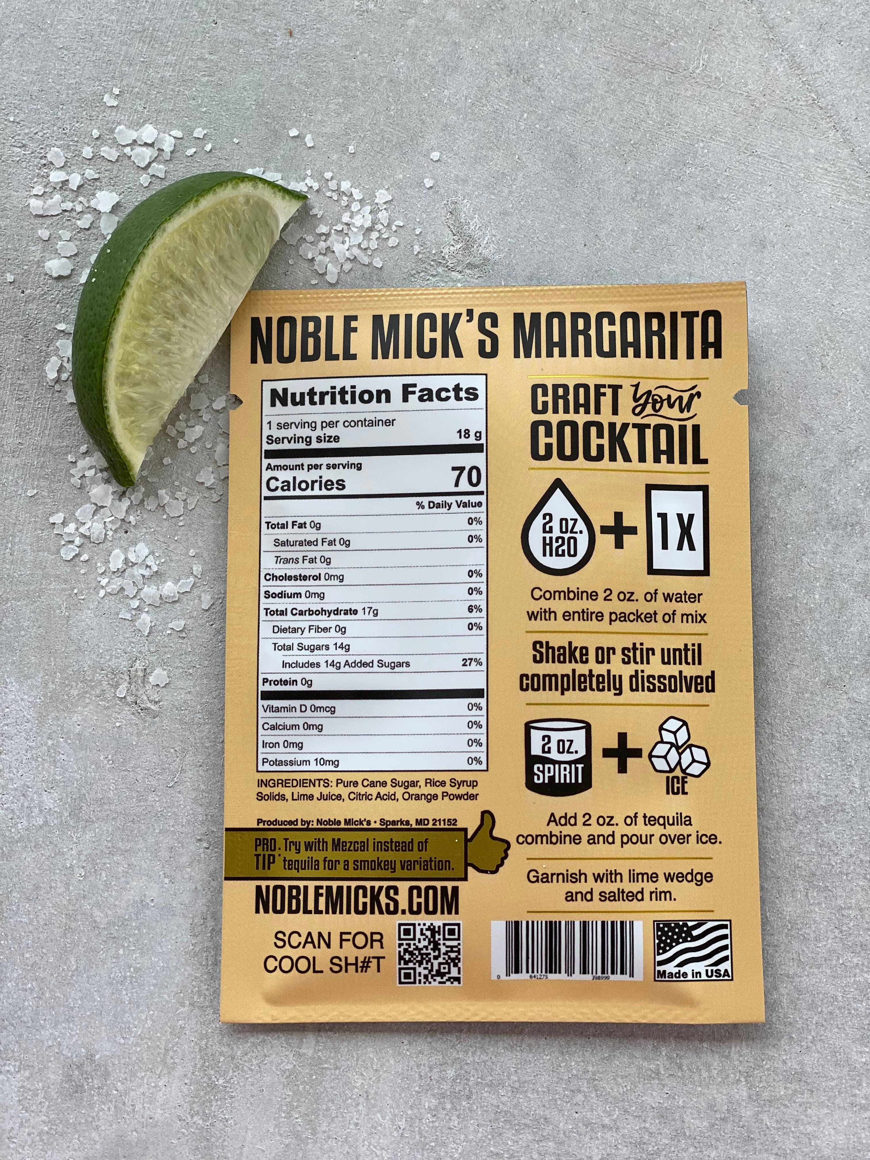 Noble Mick's - Craft Beverage Company - Wholesale Cocktail Mix/Syrup - Margarita Single Serve Craft Cocktail4
