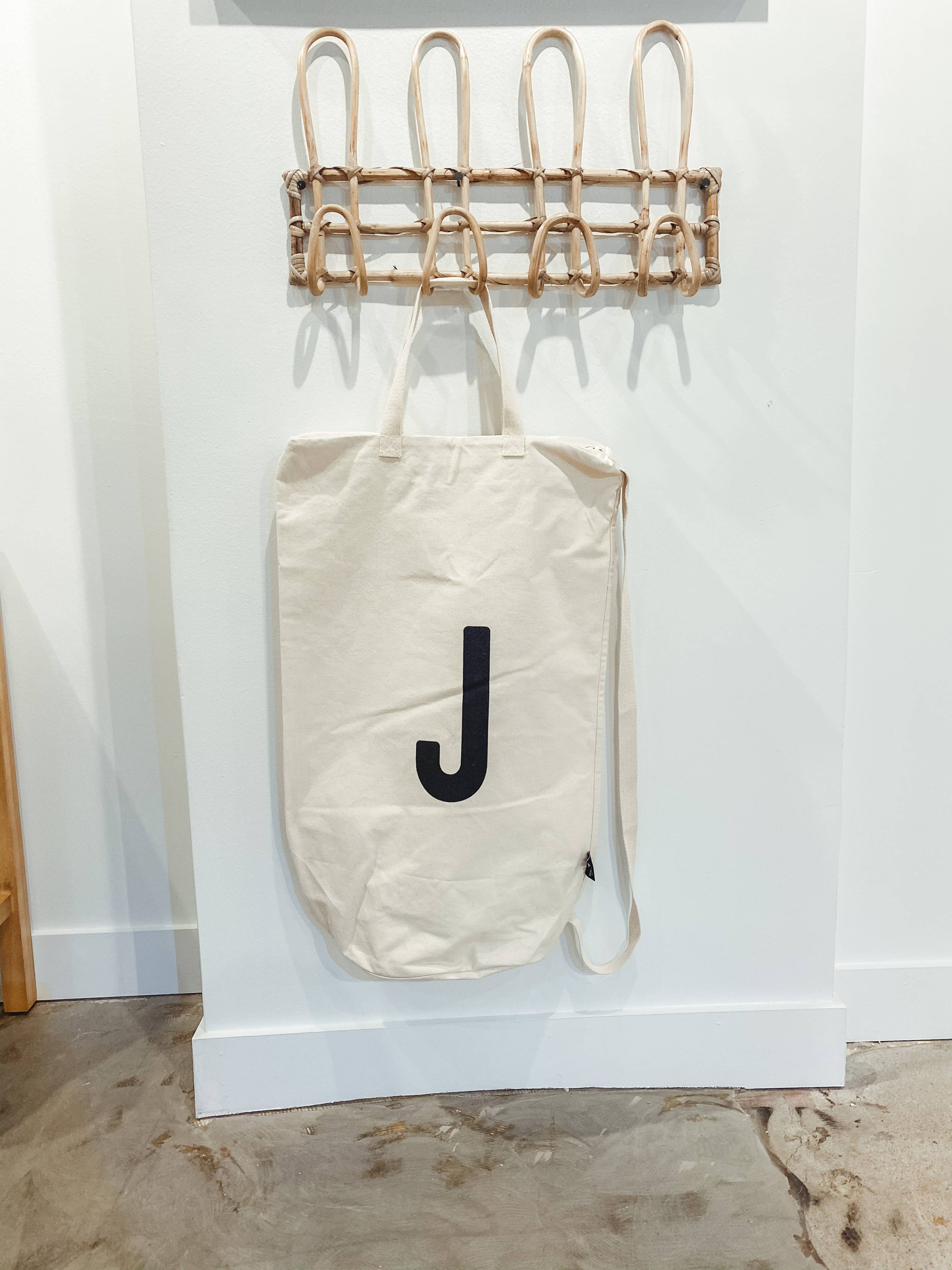 Modern Burlap - Wholesale Laundry Bag - Cotton Canvas Laundry Bag With Shoulder Strap - Alphabet38