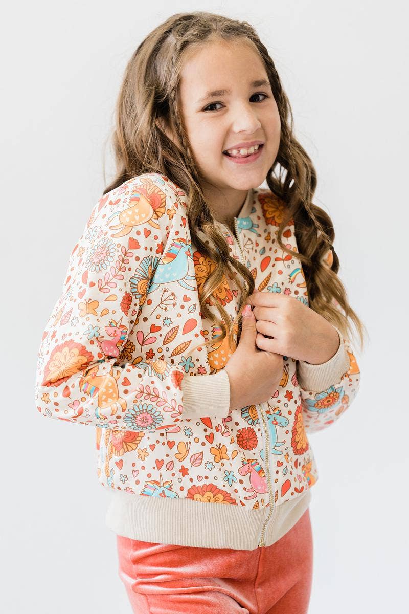 Mila & Rose - Wholesale Jacket - Kids - Retro Unicorns Satin Jacket2