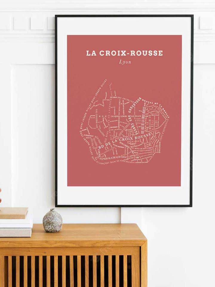Affiche Le Bon Plan - Croix Rousse Lyon Terracotta pour la vente par Zébu