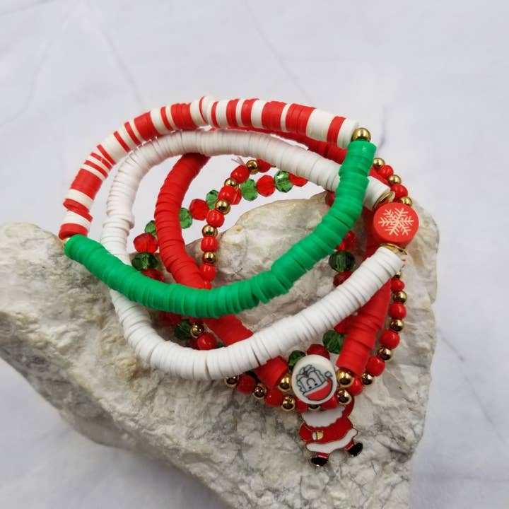 The Pretty Jewellery - Wholesale Jewellery set - Santa Claus Heishi Bead Bracelet - Set Of 51