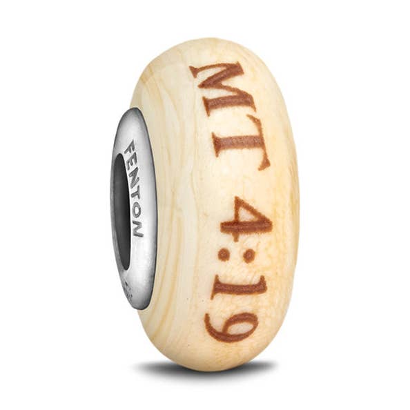 "Fisher of Men" Inspirational Glass Bead for wholesale by Fenton Glass Jewelry