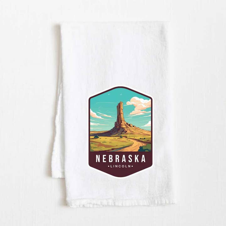 Pano de Cozinha Vintage do Estado de Nebraska com Ilustração de Saco de Farinha - 36” x 32” por atacado de Towel Town