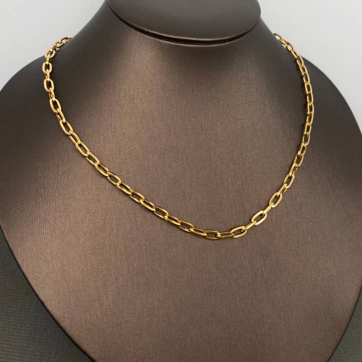 18 Karat vergoldete Edelstahlkette - FGS für den Großhandel von Mio Queena