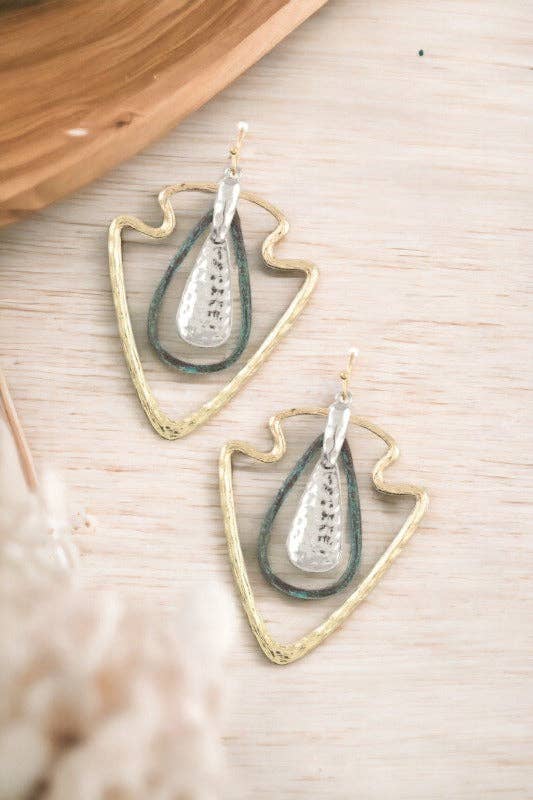 Andrea Bijoux - Wholesale Dangle Earrings - Arrowhead Teardrop Dangle Earring1