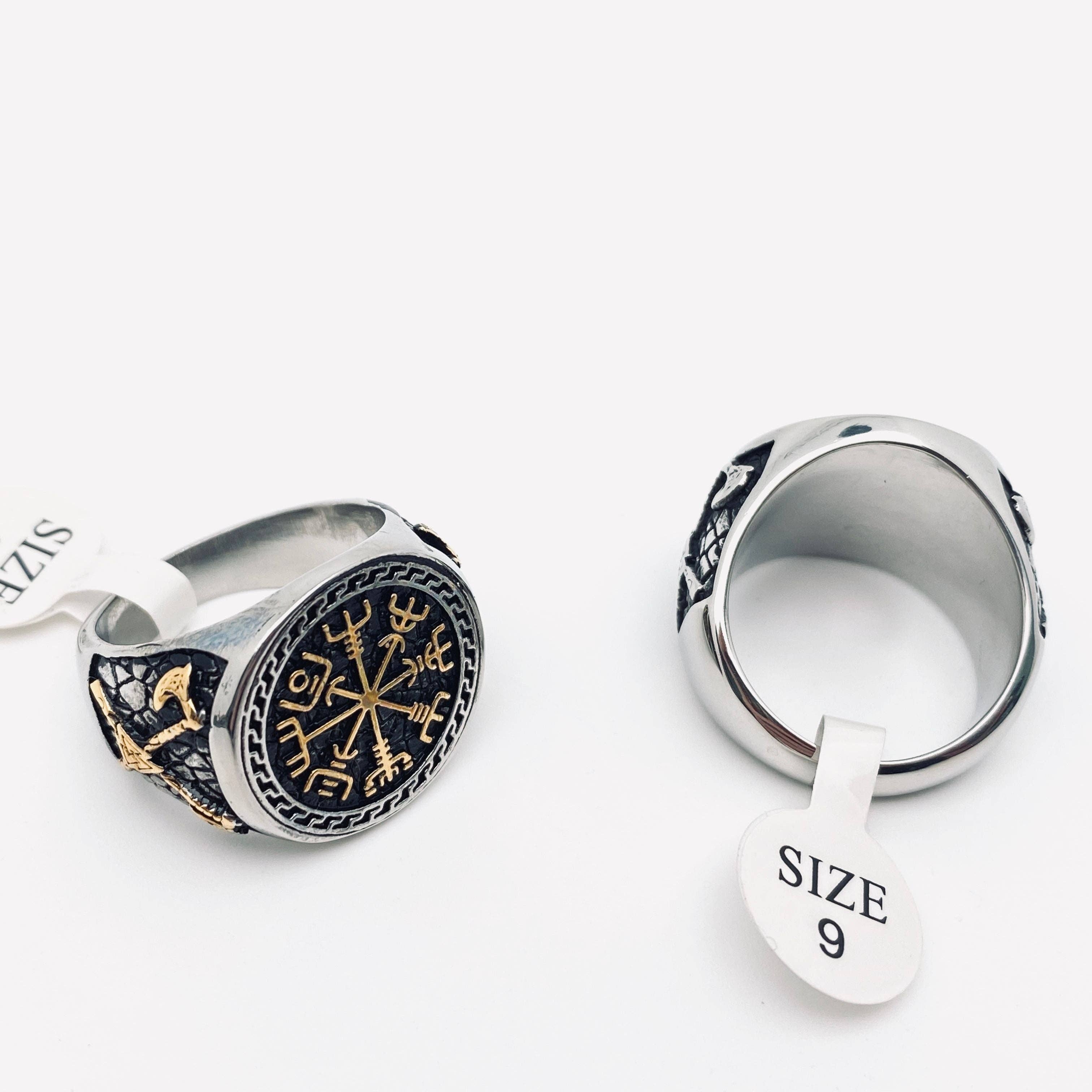 Mio Queena – wholesale Signet ring – Viking Axe Totem Men's Stainless Steel Ring - MJ/MR5