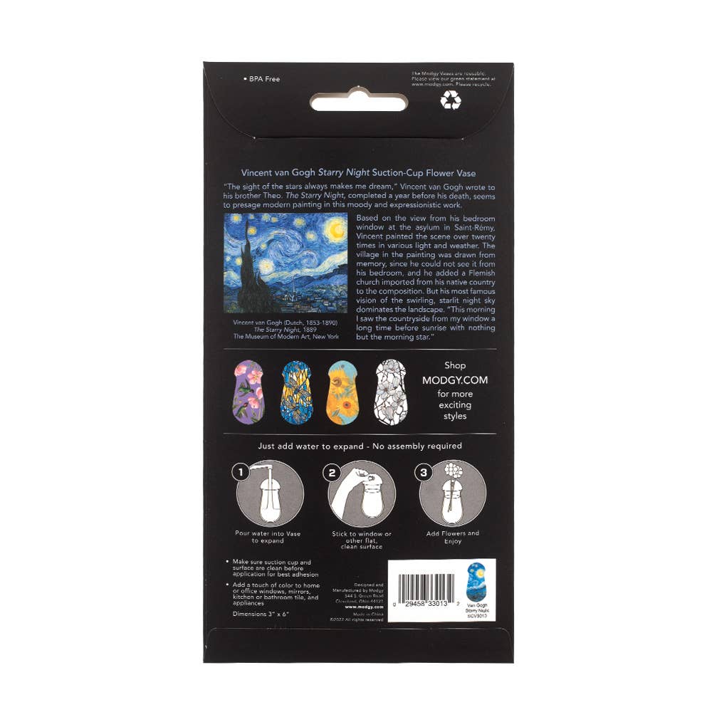 Modgy – Vaso por atacado – vaso de ventosa de noite estrelada van Gogh4
